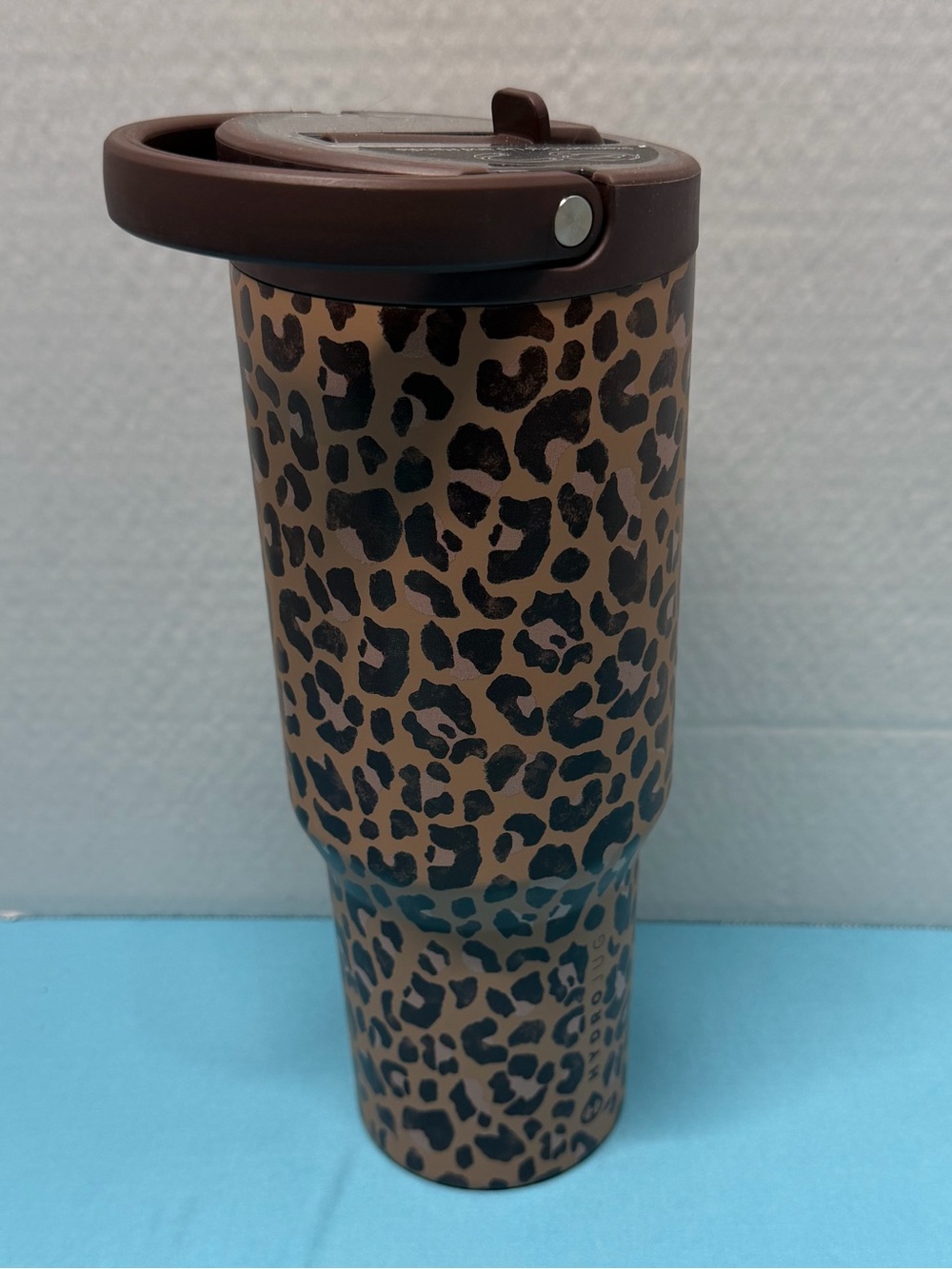 HydroJug Leopard Print Travel Tumbler - Brown and Black - Picture 2 of 4